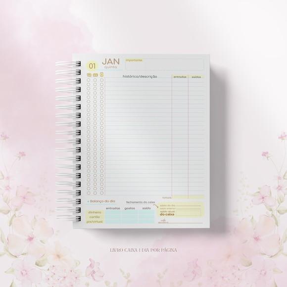 Livro Caixa 2026 - Datado (floral)