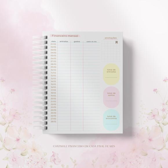 Livro Caixa 2026 - Datado (floral)