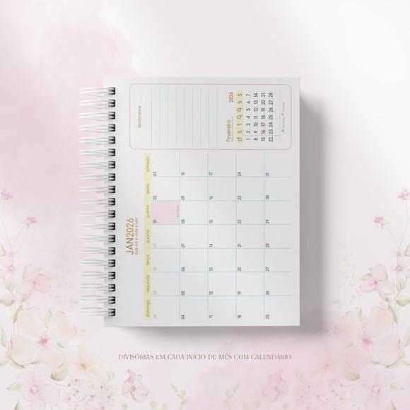 Livro Caixa 2026 - Datado (floral)