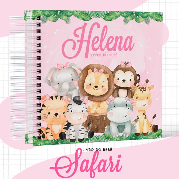 Livro do Bebê - 22x20 - Safari Menina Rosa (col 02)