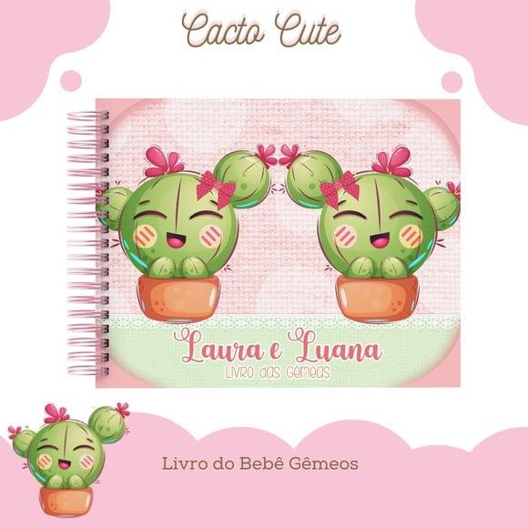 Livro do Bebê (19 x 24) - Cacto Cute (gemeas)