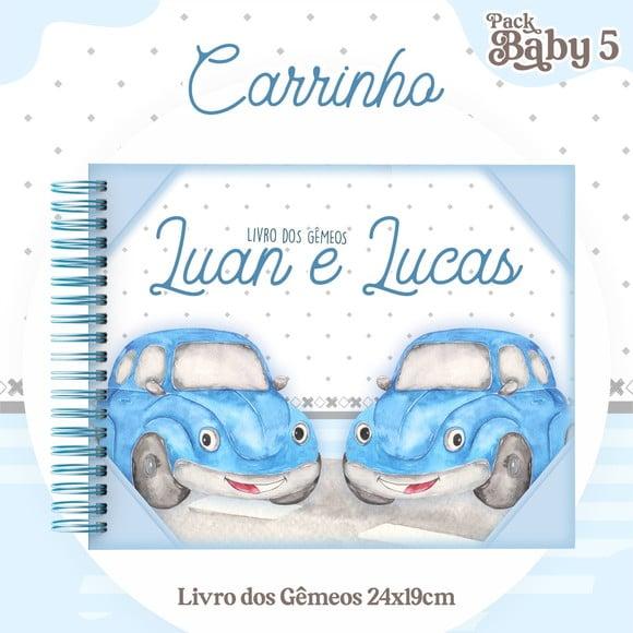 Livro do Bebê (19 x 24) - Carrinho (gêmeos Meninos)