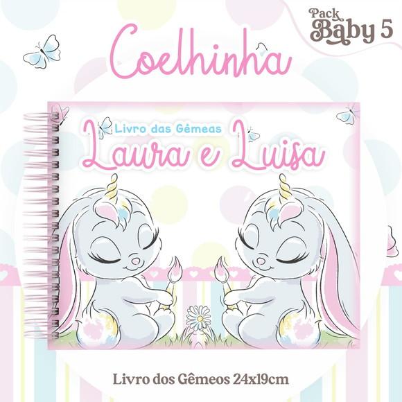 Livro do Bebê (19 x 24) - Coelhinha Gemeas