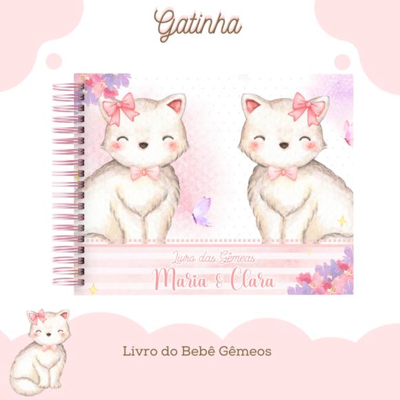 Livro do Bebê (19 x 24) - Gatinha (gêmeas)