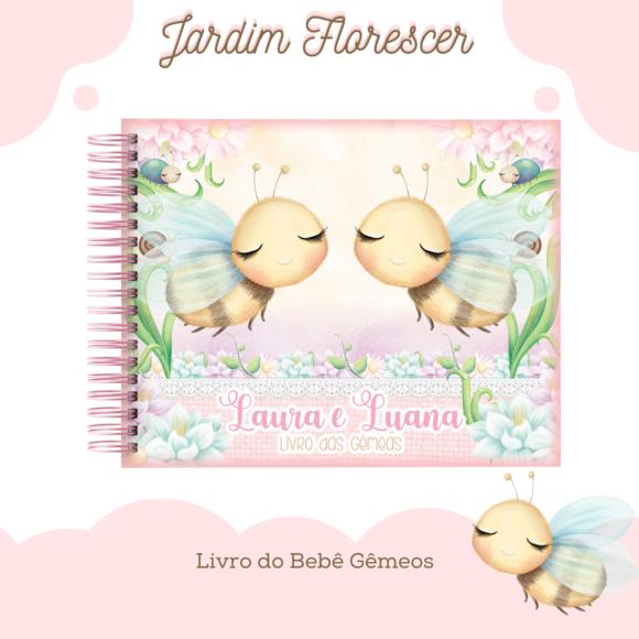 Livro do Bebê (19 x 24) - Jardim Florescer (gemeas)