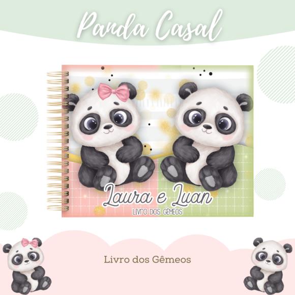 Livro do Bebê (19 x 24) - Panda Gêmeos (casal)