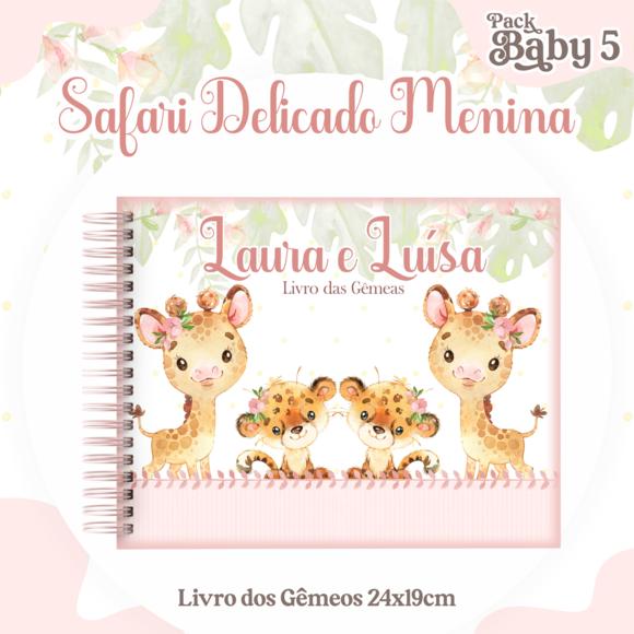 Livro Do Bebê (19 X 24) - Safari Delicado(gêmeas)