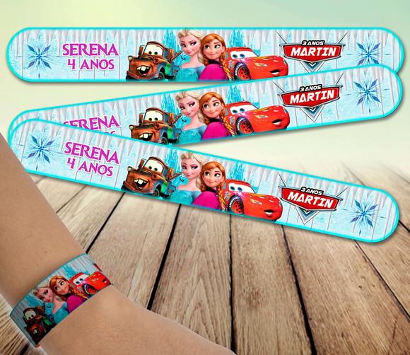 Pulseira Bate Enrola - Frozen e Carros