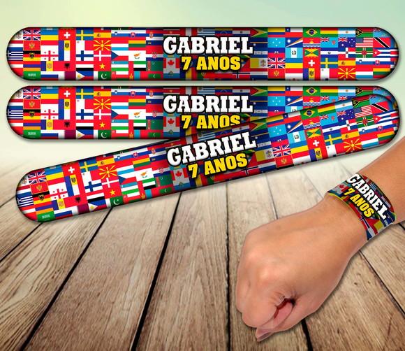 Pulseira Bate Enrola - Paises e Bandeiras
