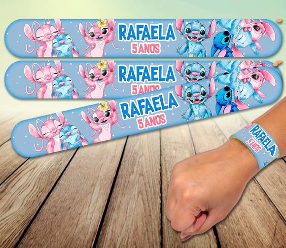 Pulseira Bate Enrola - Stitch e Angel