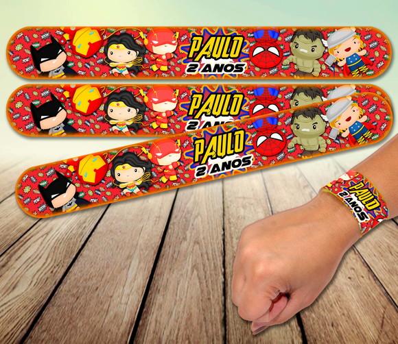 Pulseira Bate Enrola - Super Herois Baby