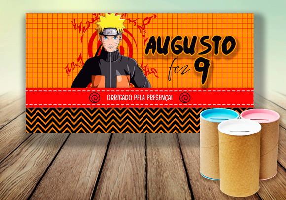 Rotulo para Cofrinho - Naruto (digital)