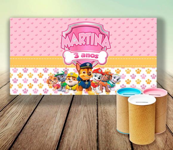 Rotulo para Cofrinho - Patrulha Canina Menina (digital)