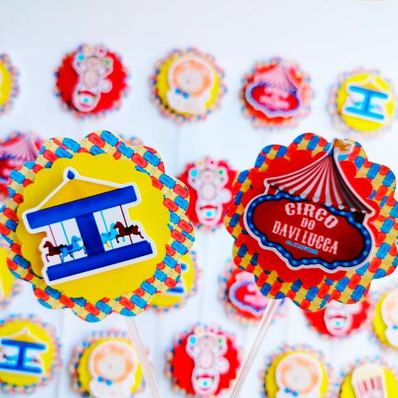 Topper para Cupcake - Circo Animais