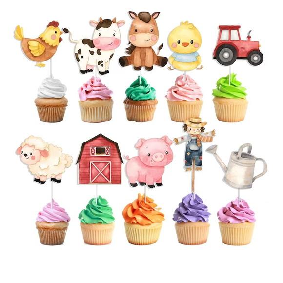 Topper para Cupcake - Fazendinha