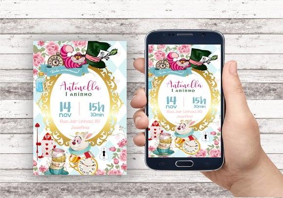 Convite Virtual - Alice no País das Maravilhas