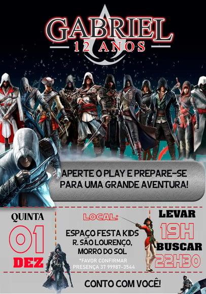Convite Virtual - Assassins Creed