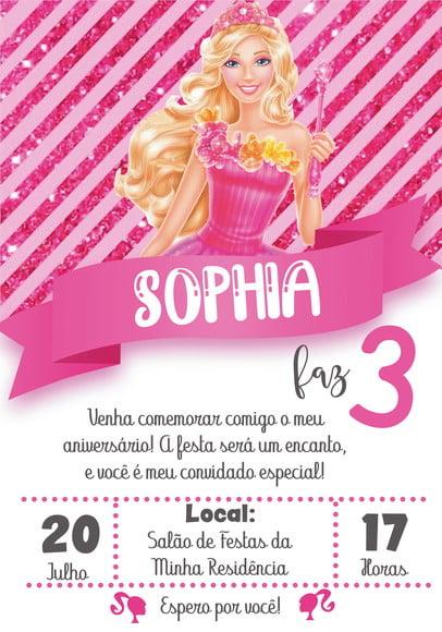 Convite Virtual - Barbie