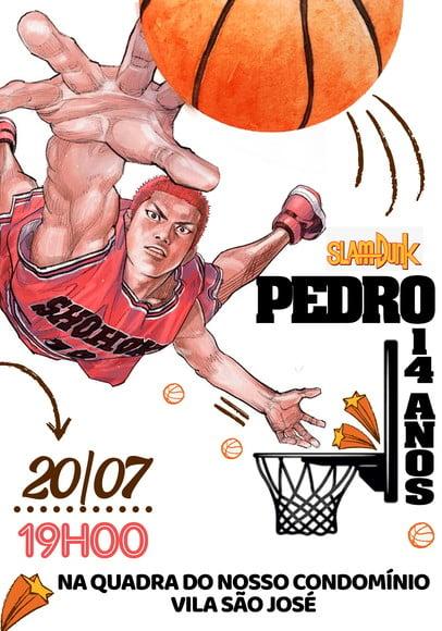 Convite Virtual - Bascketbool - Slam Dunk