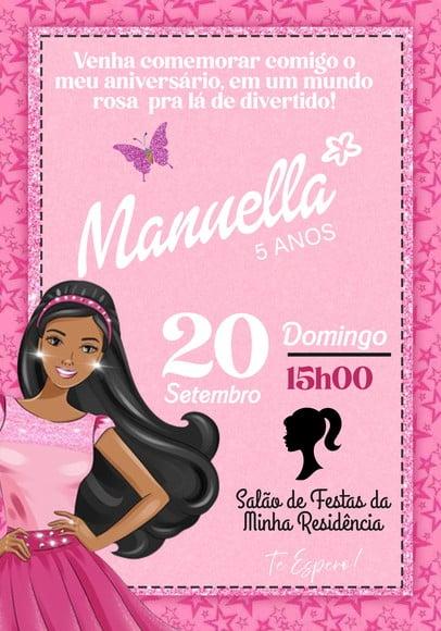 Convite Virtual - Barbie Negra