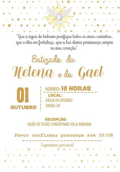 Convite Virtual - Batizado Clean