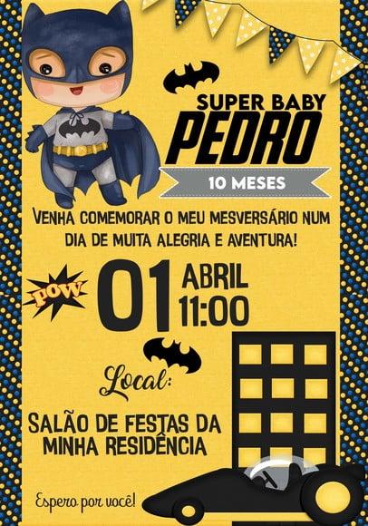 Convite Virtual - Batman Baby