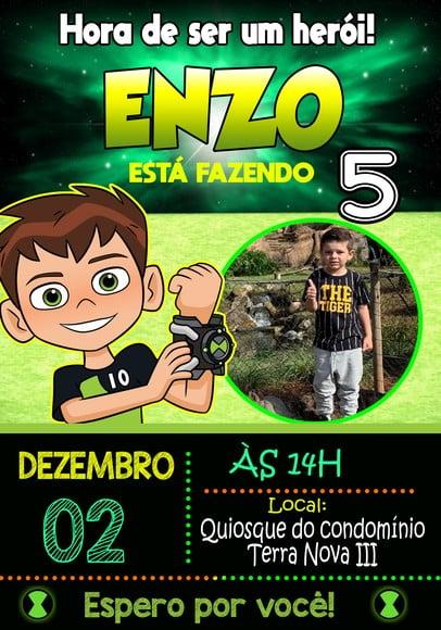 Convite Virtual - Ben 10 (com Foto)