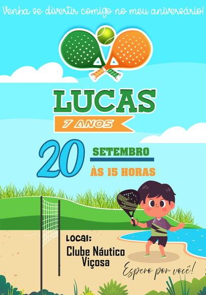 Convite Virtual - Beach Tennis Menino