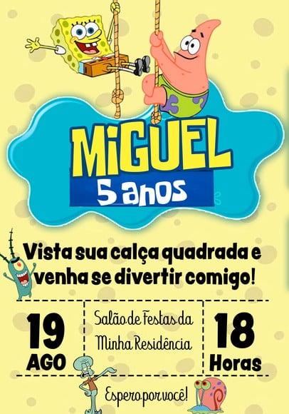 Convite Virtual - Bob Esponja 02