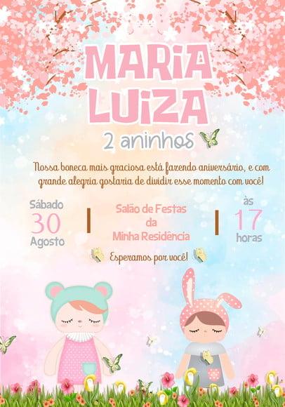 Convite Virtual - Boneca Angela