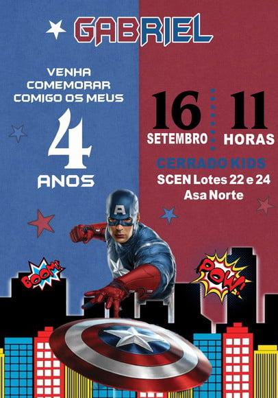 Convite Virtual - Capitão America 02