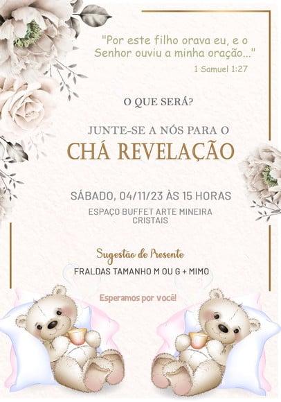 Convite Virtual - Chá Revelação Gemeos
