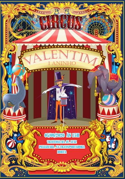Convite Virtual - Circo Vintage Luxo