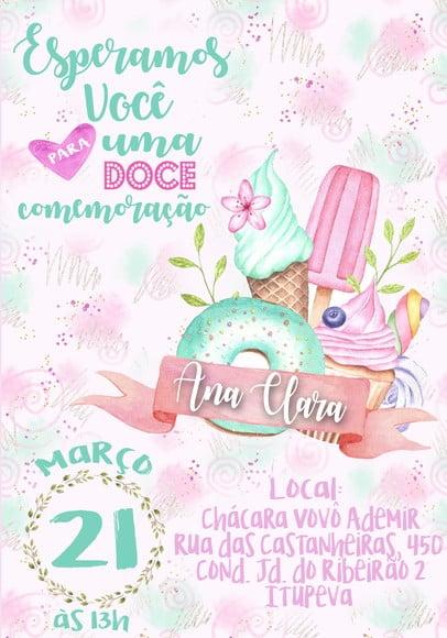 Convite Virtual - Confeitaria (doce Infância)