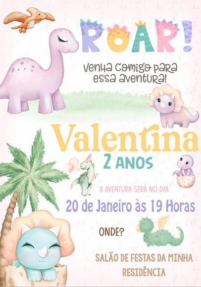 Convite Virtual - Dino Menina 02