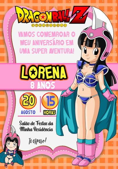 Convite Virtual - Dragon Ball Menina - Chi Chi
