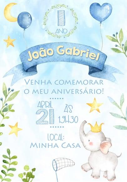 Convite virtual - Elefantinho
