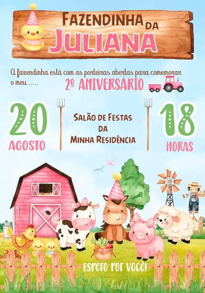 Convite Virtual - Fazendinha Menina