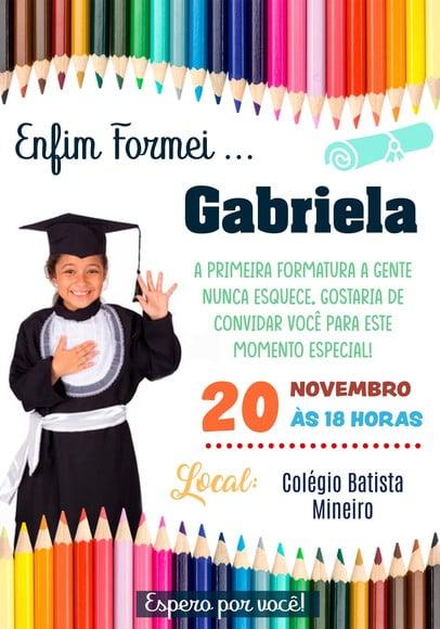 Convite Virtual - Formatura Infantil (com Foto)