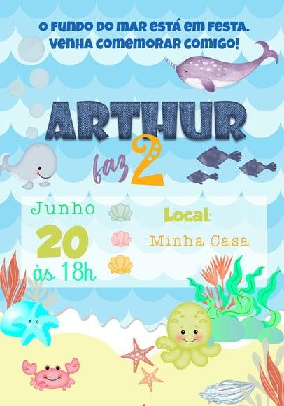Convite Virtual - Fundo do Mar