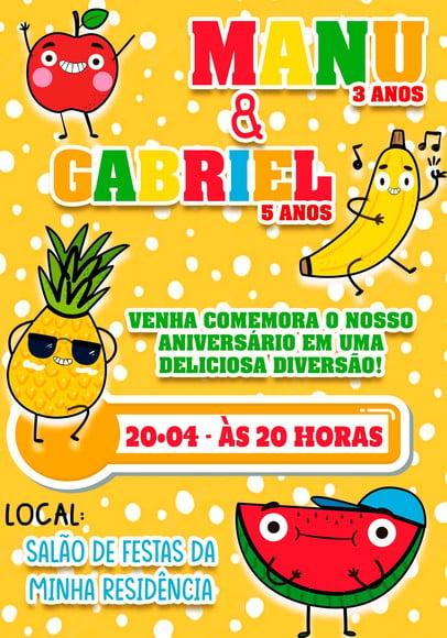 Convite Virtual - Frutinhas