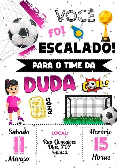 Convite Virtual - Futebol Menina