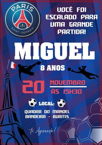 Convite Virtual - Futebol Psg