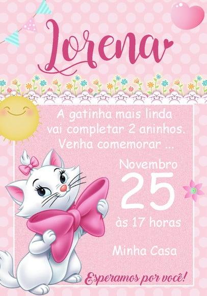 Convite Virtual - Gatinha Marie