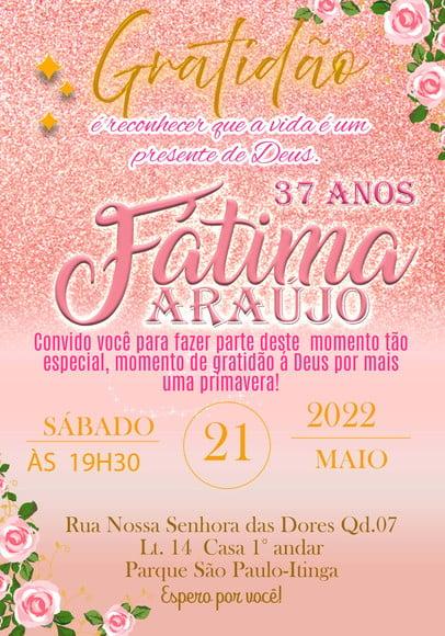 Convite Virtual - Gratidão (rosê)