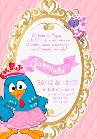 Convite Virtual - Galinha Pintadinha Realeza