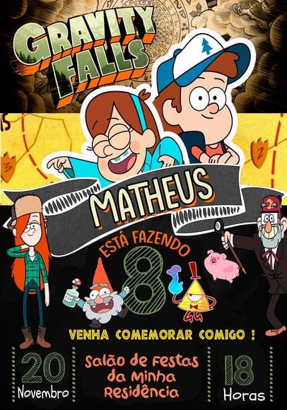 Convite Virtual - Gravity Falls