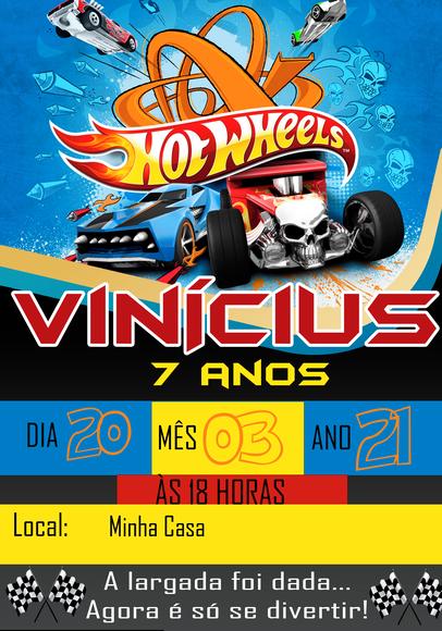 Convite Virtual - Hot Wheels