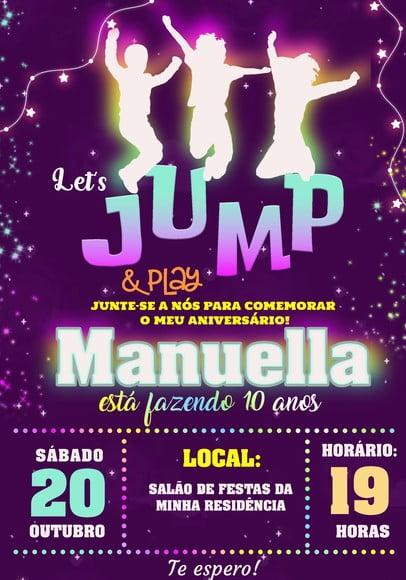 Convite Virtual - Jump & Play Neon