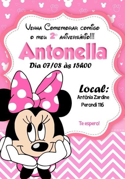 Convite Virtual - Minnie Rosa 02